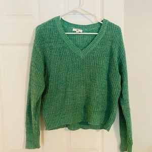 BP green v-neck knit sweater, size: S